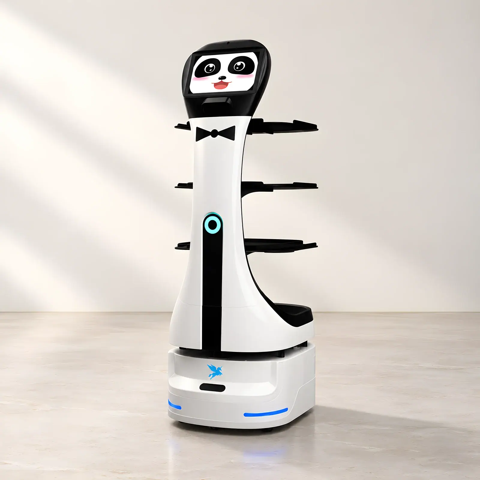 Alpha Robotics Panda on the Reef studio set, composed from the manufacturer's product photographs