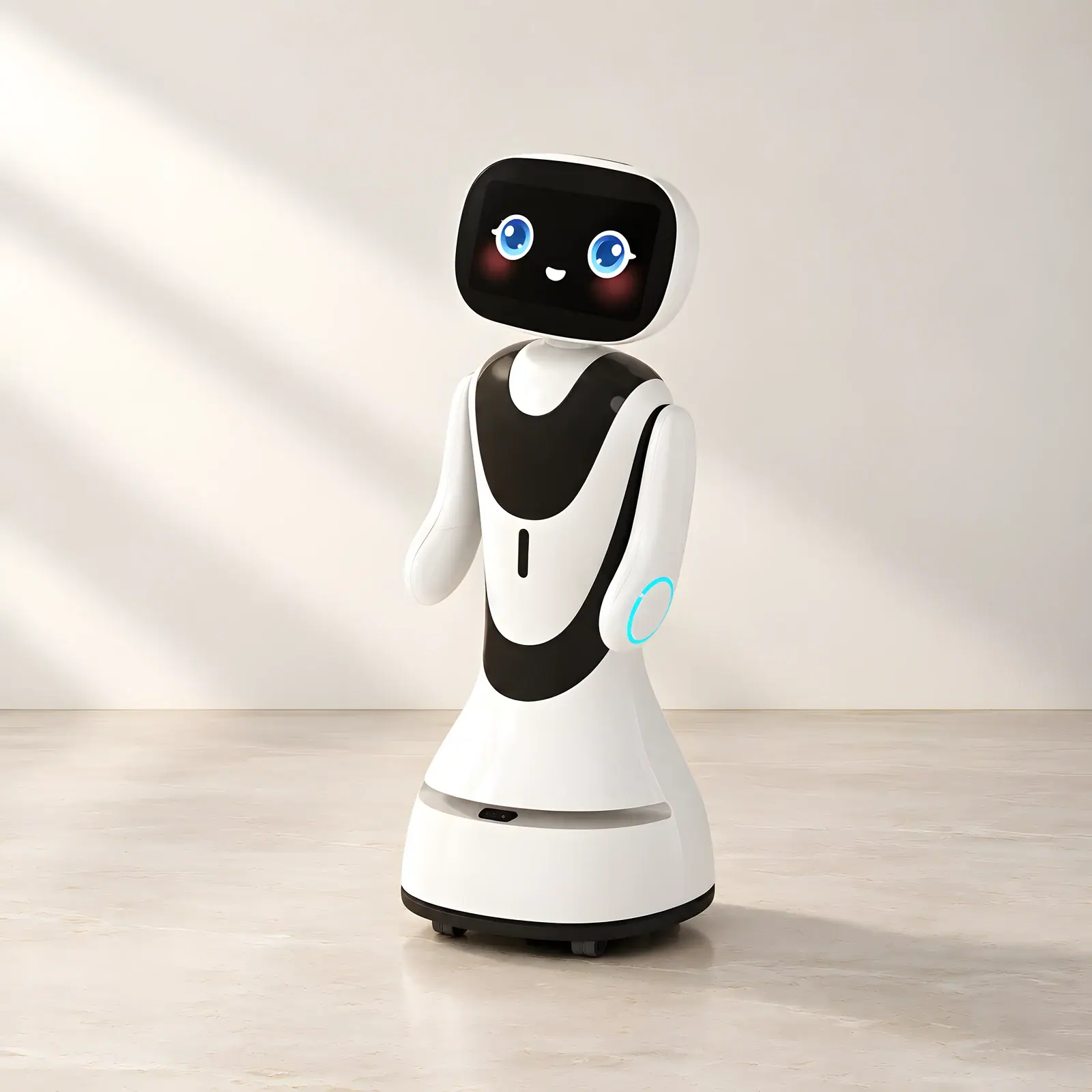 Alpha Robotics TIMO reception robot on the Reef studio set