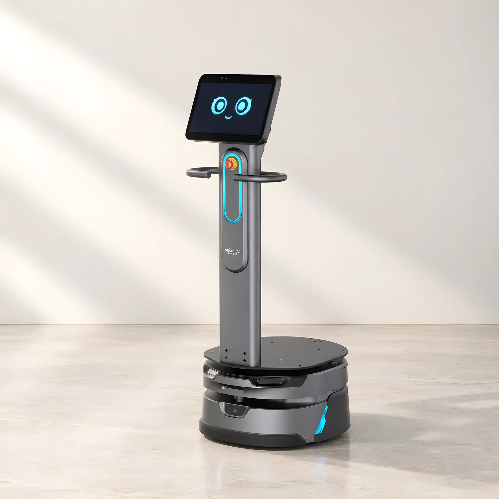 OrionStar CarryBot D1-150 on the Reef studio set, composed from the manufacturer's product photographs