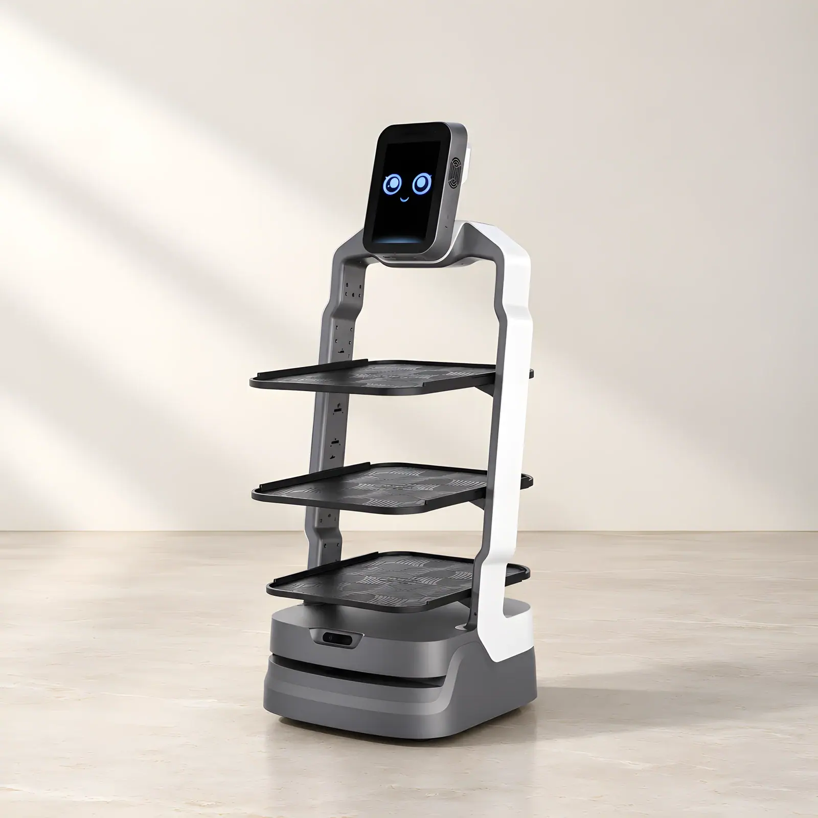 OrionStar LuckiBot on the Reef studio set, composed from the manufacturer's product photographs